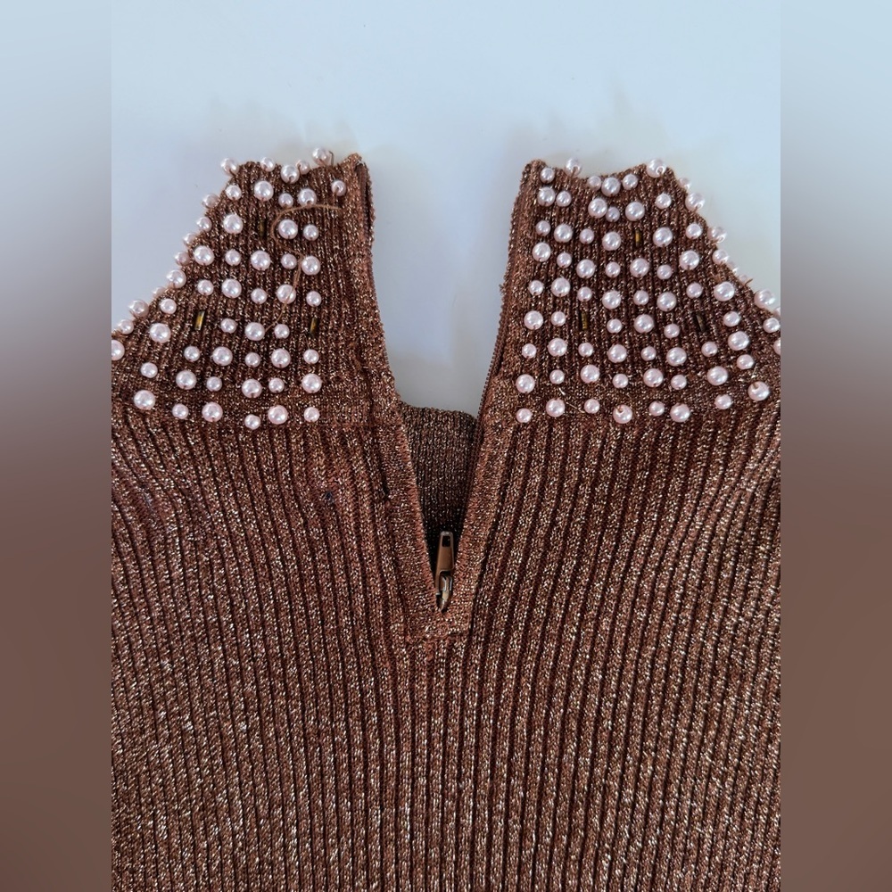 Vintage Marshall-Rousso Metallic Beaded Top View 4